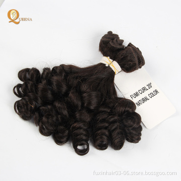 New Style Brazilian Curl Human Hair Bundle Double Drawn Curly Virgin Fumi Hair